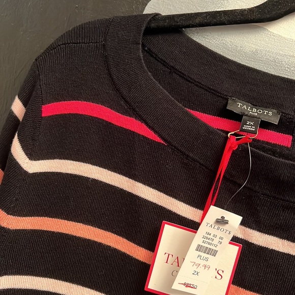 Talbot’s plus 2X cotton/rayon striped sweater New w/tags! - Picture 11 of 11